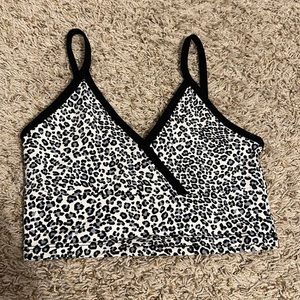 Brandy Melville John Galt Amara Tank Blue Leopard Print